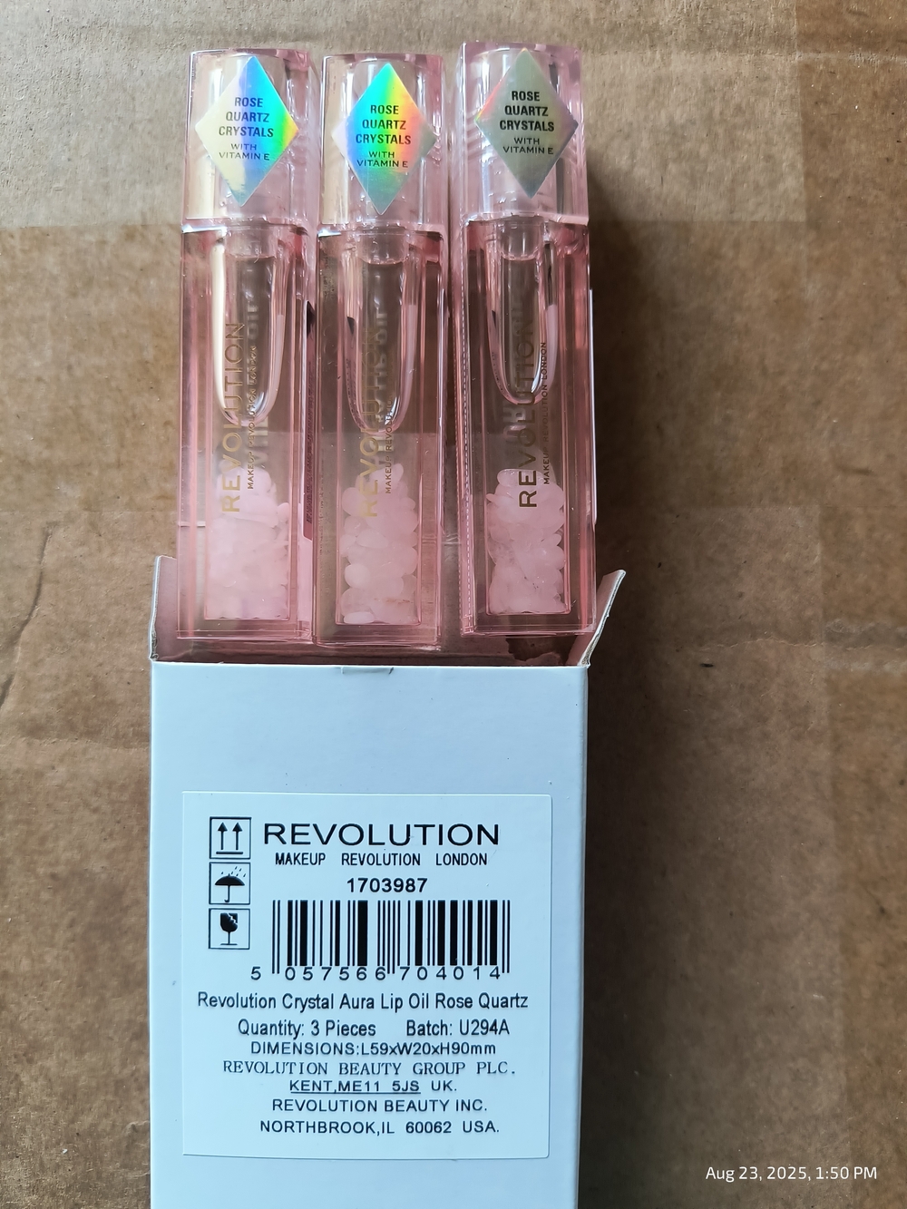 30 Piece Revolution Crystal Aura Lip Oil - Rose Quartz Casepacks